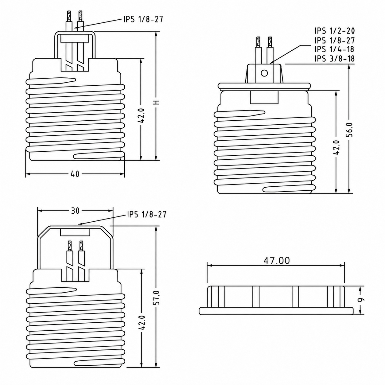 Product overview of JY-2601 porcelain threaded lampholder