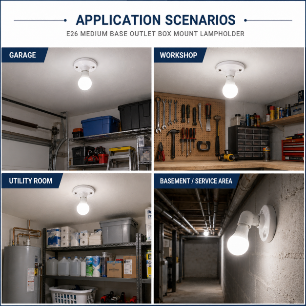 Key structure callouts for E26 lamp socket